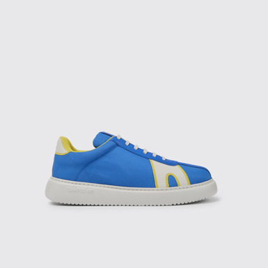 Side view of Runner K21 Blue and white recycled polyester sneakers for men