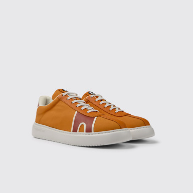 Front view of Runner K21 Orange, red, and white sneakers for men