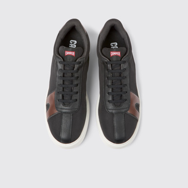 Overhead view of Runner K21 Black and red sneakers for men