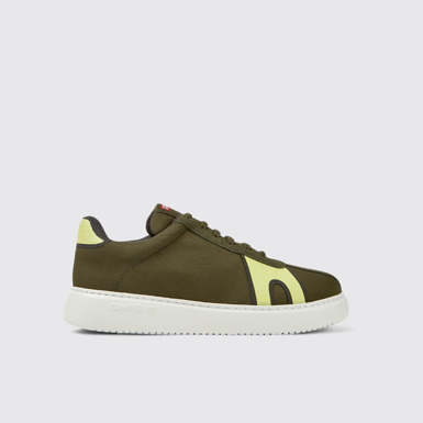 Side view of Runner K21 Green and yellow sneakers for men