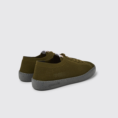 Back view of Peu Touring Green recycled PET sneakers for men