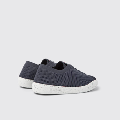 Back view of Peu Touring Blue textile sneakers for men