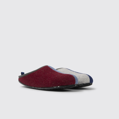 Front view of Twins Multicolored wool men’s slippers