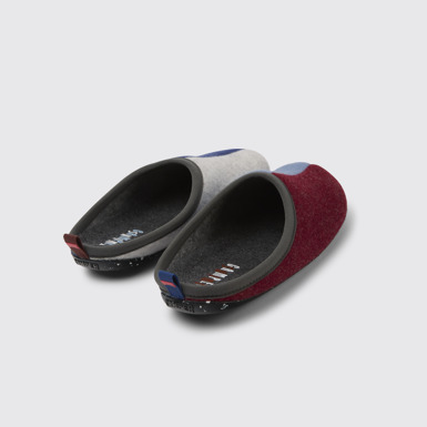 Back view of Twins Multicolored wool men’s slippers