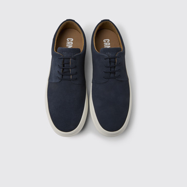 Overhead view of Chasis Blue nubuck shoes for men