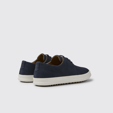 Back view of Chasis Blue nubuck shoes for men