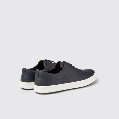 Back view of Chasis Blue leather shoes for men