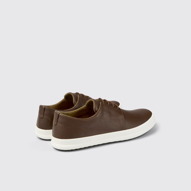Back view of Chasis Brown leather shoes for men