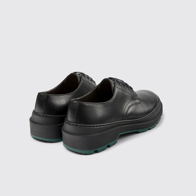 Back view of Brutus Trek Black leather shoes for men
