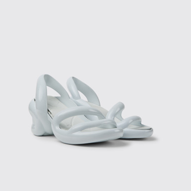 Front view of Kobarah White unisex sandals