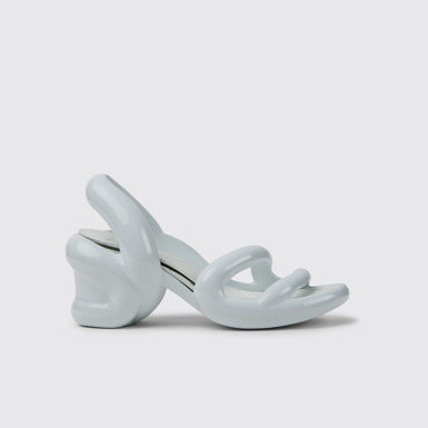 Side view of Kobarah White unisex sandals