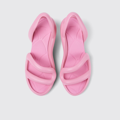 Overhead view of Kobarah Pink unisex sandal