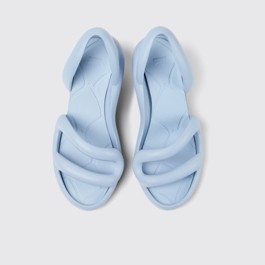 Overhead view of Kobarah Light blue unisex sandal