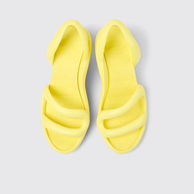 Overhead view of Kobarah Yellow unisex Sandal