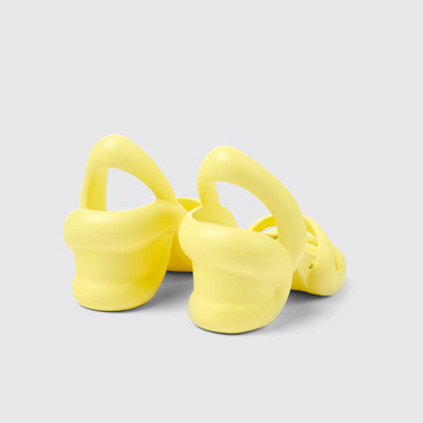 Back view of Kobarah Yellow unisex Sandal