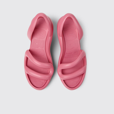 Overhead view of Kobarah Pink Synthetic Sandals for Men.