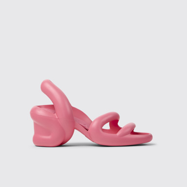 Side view of Kobarah Pink Synthetic Sandals for Men.