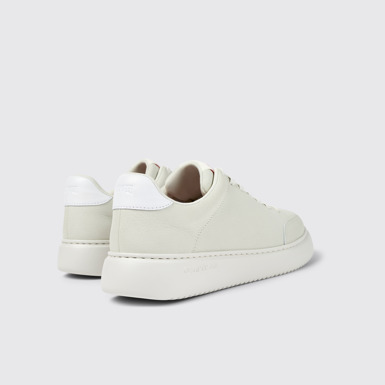 Back view of Runner K21 White Leather Sneakers for Men.