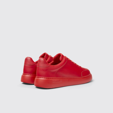 Back view of Runner K21 Red leather sneakers for men