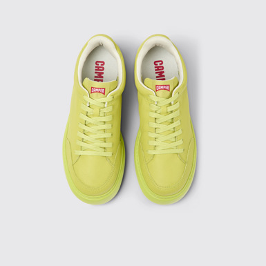 Overhead view of Runner K21 Green leather sneakers for men