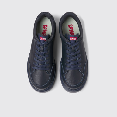 Overhead view of Runner K21 Blue leather sneakers for men