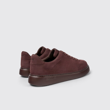 Back view of Runner K21 Burgundy nubuck sneakers for men