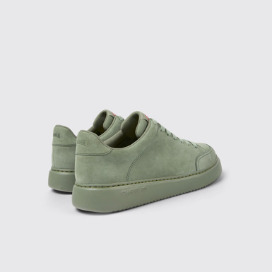 Back view of Runner K21 Green nubuck sneakers for men