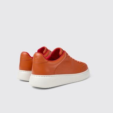 Back view of Runner K21 Orange leather sneakers for men