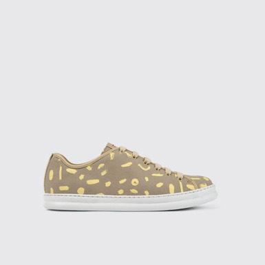 Side view of Runner Multicolored nubuck and leather sneakers for men