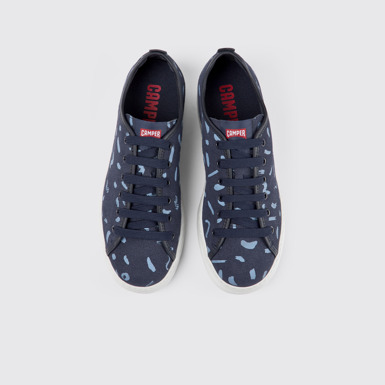 Overhead view of Runner Multicolored nubuck and leather sneakers for men