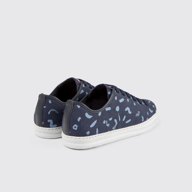 Back view of Runner Multicolored nubuck and leather sneakers for men