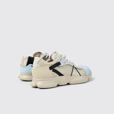 Back view of Twins Multicolored leather and textile sneakers for men