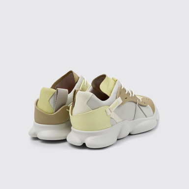Back view of Twins Multicolor Leather/Textile Sneakers for Men.
