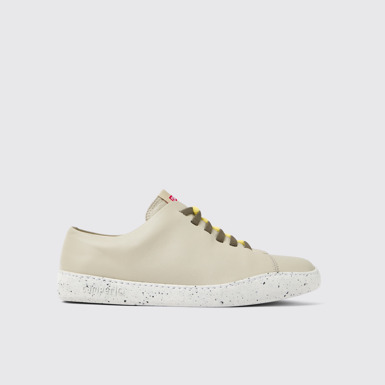 Side view of Twins Gray leather sneakers for men