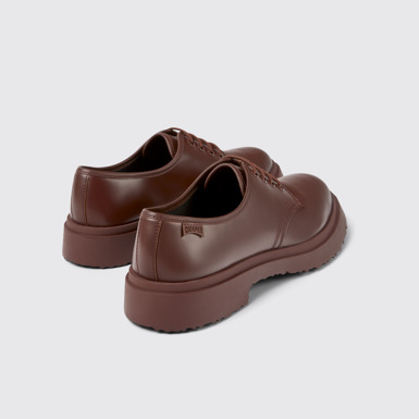Back view of Walden Burgundy leather lace-up shoes for men