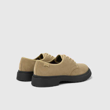 Back view of Walden Beige leather shoes for men