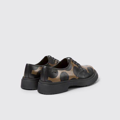 Twins 黑棕配色皮革男士德比鞋後面