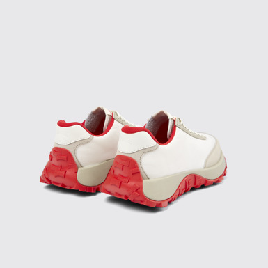 Back view of Drift Trail VIBRAM White recycled PET and nubuck sneakers for men