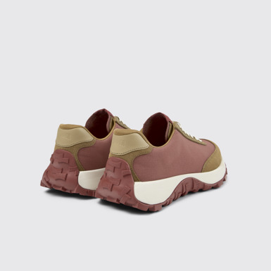 มุมมองด้านหลังของ Drift Trail VIBRAM รองเท้าผ้าใบหนังนูบัคและผ้าสีแดงสำหรับผู้ชาย