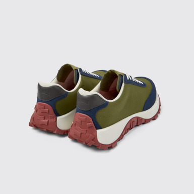 Back view of Drift Trail VIBRAM Green Textile/Nubuck Sneaker for Men