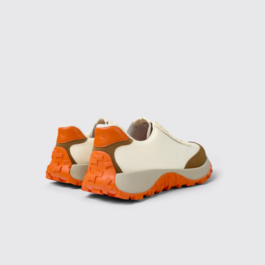 Back view of Drift Trail VIBRAM White Textile/Nubuck Sneaker for Men