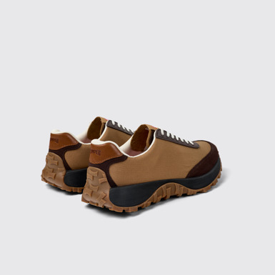 Back view of Drift Trail VIBRAM Brown Textile/Nubuck Sneaker for Men