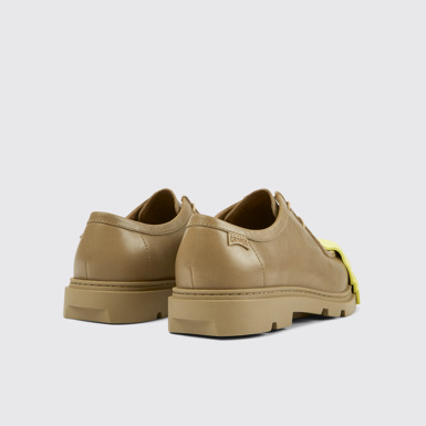 Back view of Junction Beige leather shoes for men