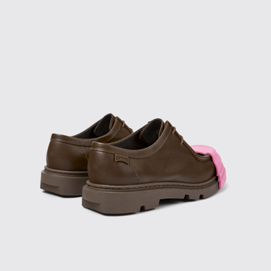 Back view of Junction Brown Leather Shoes for Men.