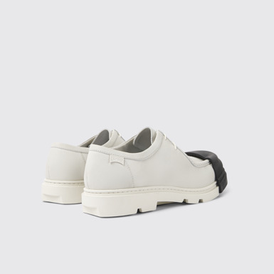 Back view of Junction White non-dyed leather shoes for men