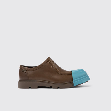 Side view of Junction Brown responsibly raised leather shoes for men