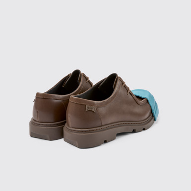 Back view of Junction Brown responsibly raised leather shoes for men