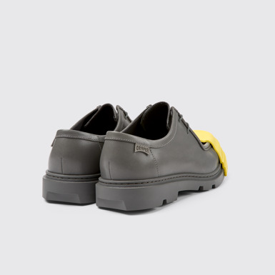 Back view of Junction Gray responsibly raised leather shoes for men