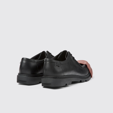 Back view of Junction Black Leather Wallabee for Men