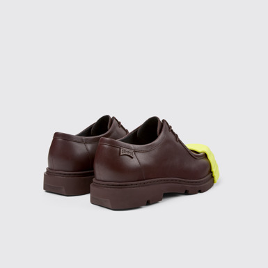 Back view of Junction Burgundy leather shoes for men